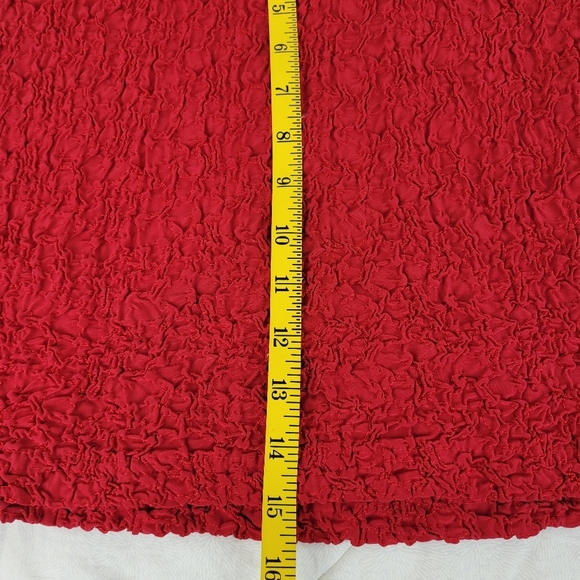 Valerie Stevens Petite ruched textured 100% silk red tank round neck classic 12P - Picture 8 of 12